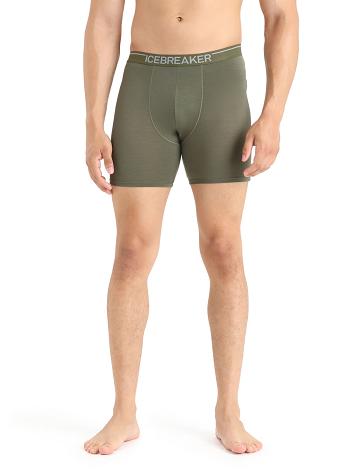 Pánské Spodní Prádlo Icebreaker Merino Anatomica Long Boxers Olivy Zelené | CZ 1663JPQJ